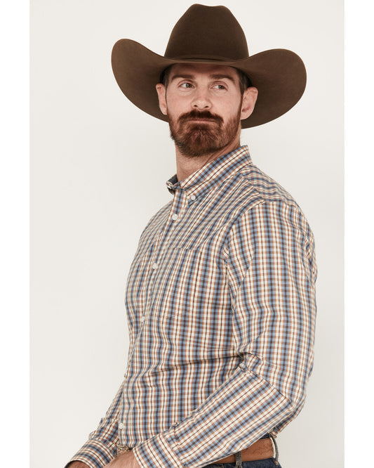 Men's Hayfield Plaid Print Long Sleeve Button-Down Stretch | Cody James Clothing|Sale