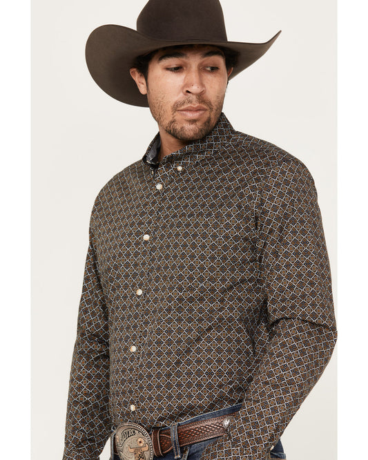 Men's Money Maker Print Long Sleeve Button-Down Western Shi | Cody James Clothing|Sale