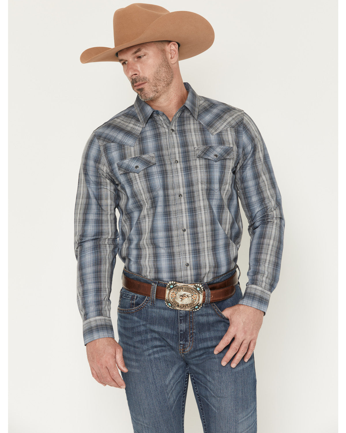 Men's Wild Creek Plaid Print Long Sleeve Snap Western Shirt | Cody James Clothing