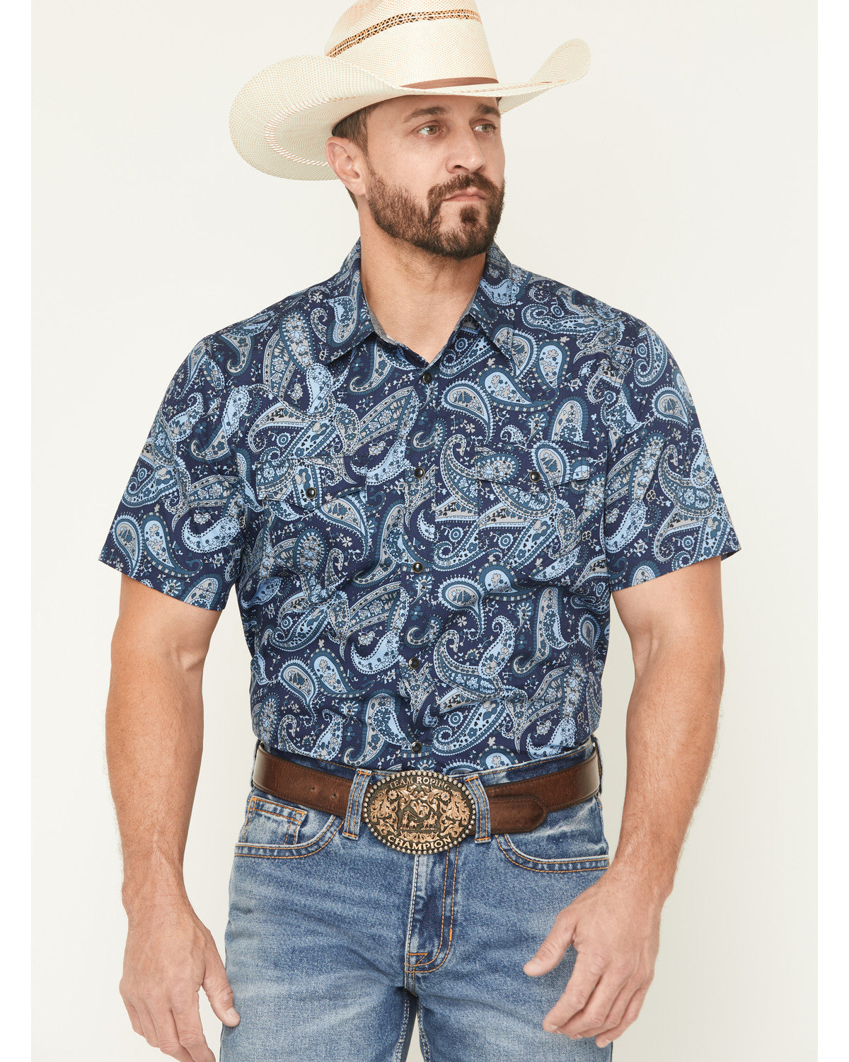 Men's Westward Paisley Print Short Sleeve Snap Western Shir | Cody James Clothing|Boys