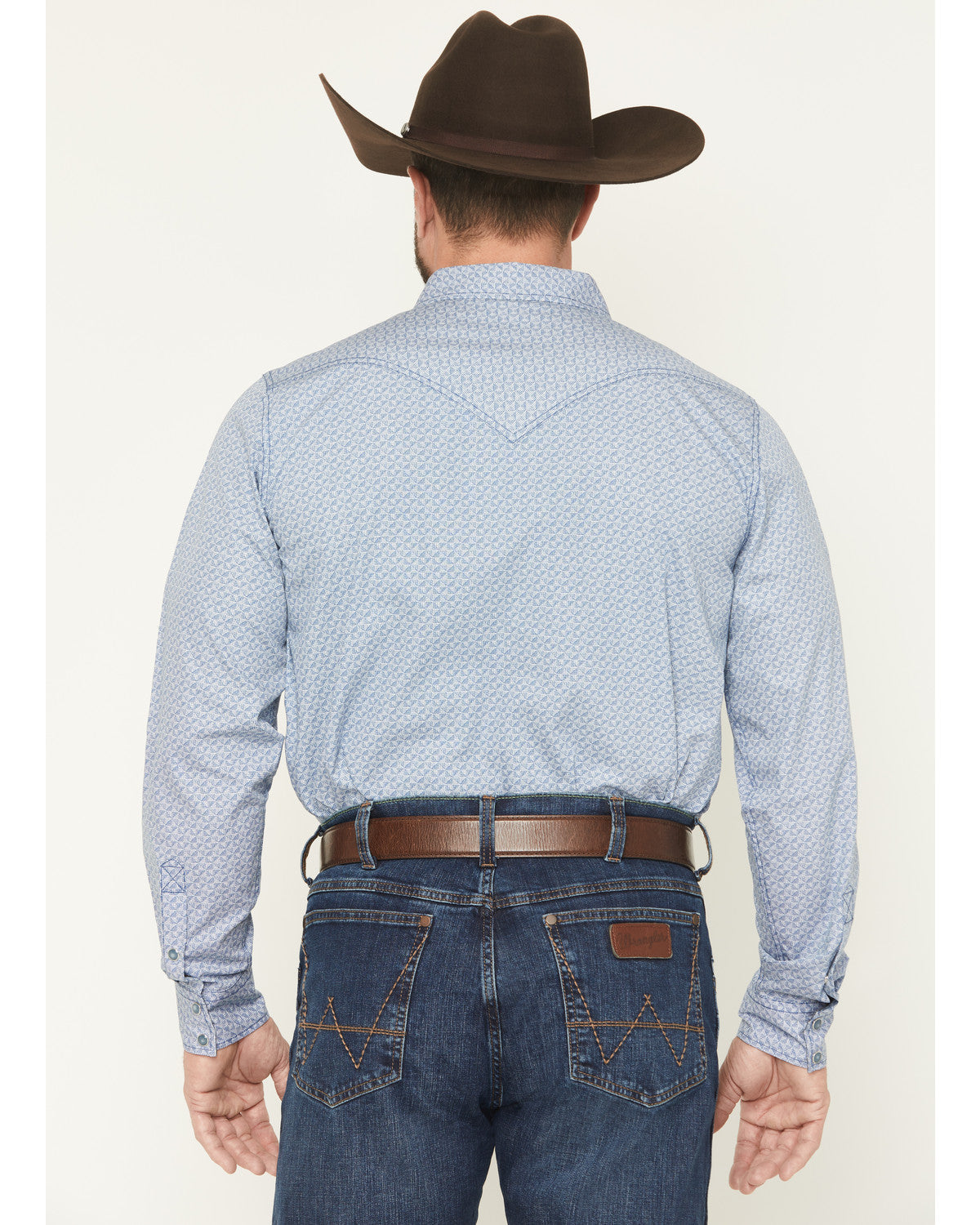 Men's Coastal Cowboy Micro Geo Print Long Sleeve Snap Weste | Cody James Clothing