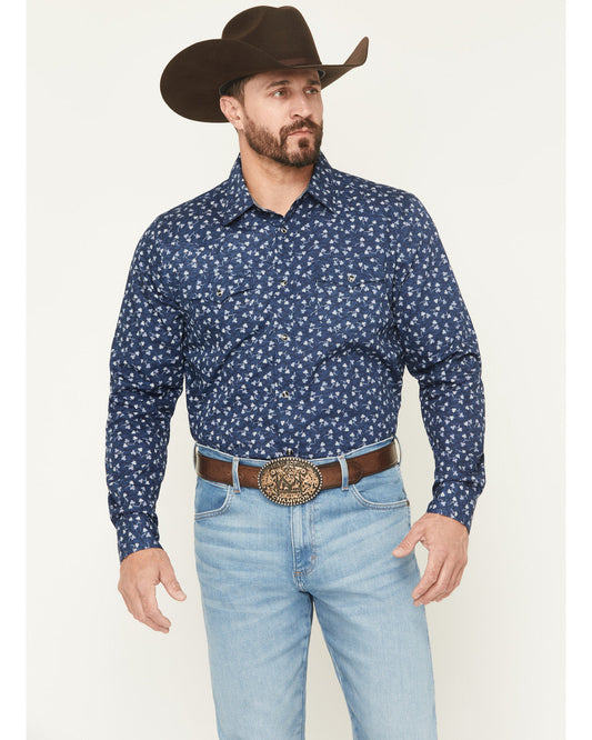 Men's Tidal Wave Micro Floral Print Long Sleeve Snap Wester | Cody James Clothing
