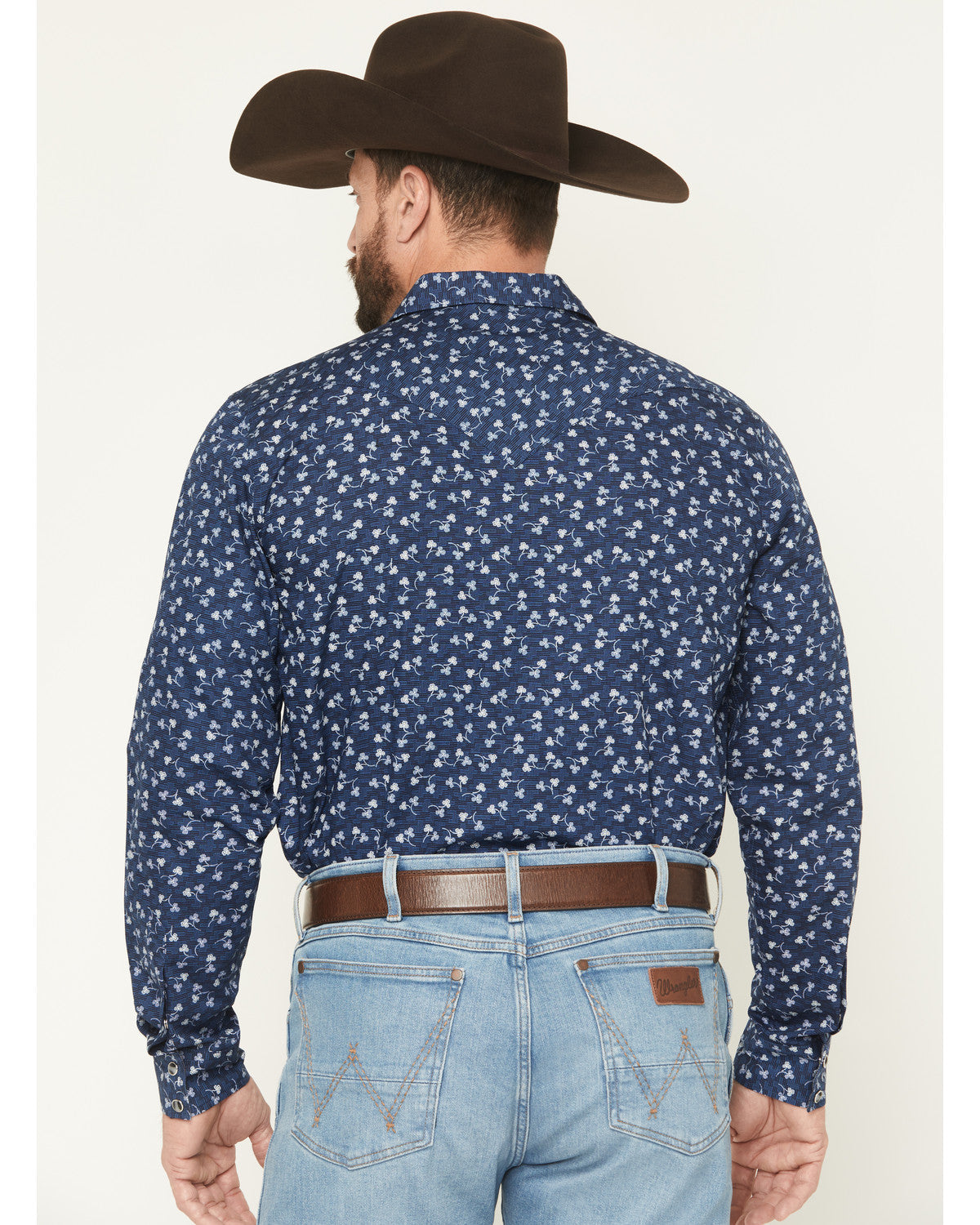 Men's Tidal Wave Micro Floral Print Long Sleeve Snap Wester | Cody James Clothing
