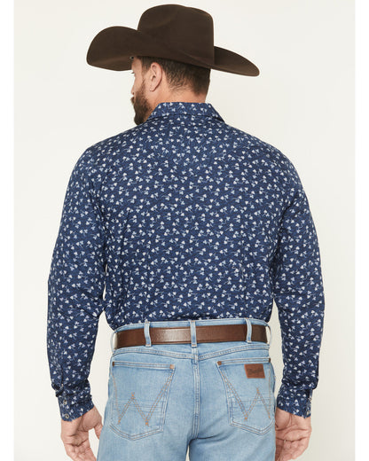 Men's Tidal Wave Micro Floral Print Long Sleeve Snap Wester | Cody James Clothing