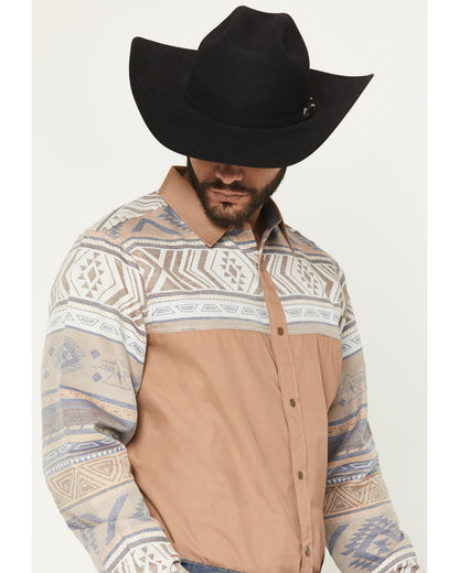 Men's Bronco Southwestern Block Long Sleeve Snap Western Sh | Cody James Clothing