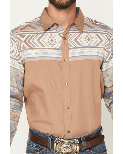 Men's Bronco Southwestern Block Long Sleeve Snap Western Sh | Cody James Clothing