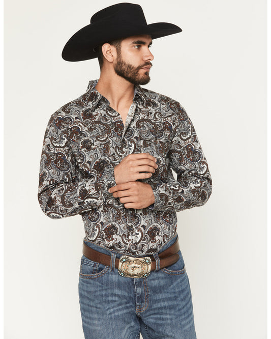 Men's Colorado Ridge Paisley Print Long Sleeve Snap Western | Cody James Clothing