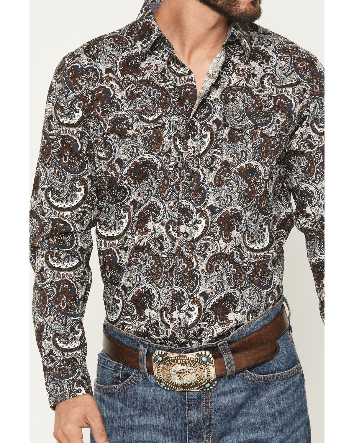 Men's Colorado Ridge Paisley Print Long Sleeve Snap Western | Cody James Clothing
