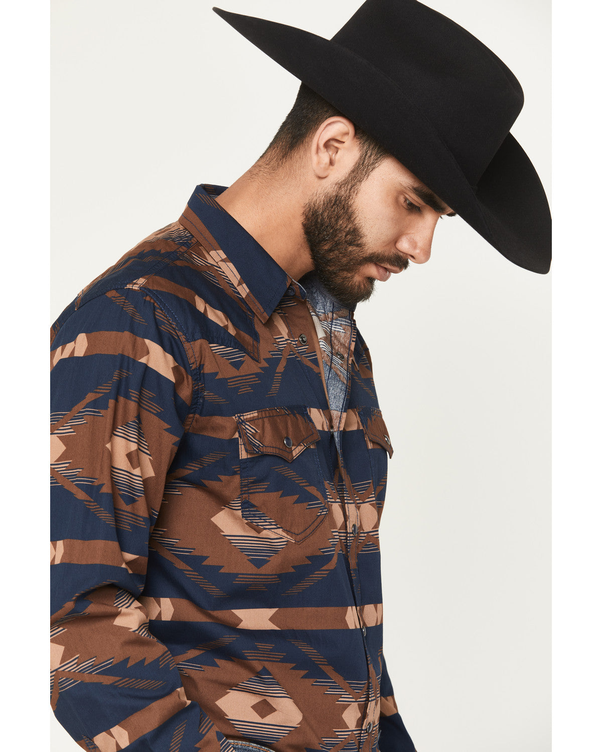 Men's Red River Range Southwestern Print Long Sleeve Snap W | Cody James Clothing