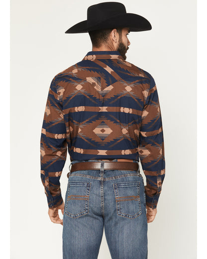 Men's Red River Range Southwestern Print Long Sleeve Snap W | Cody James Clothing