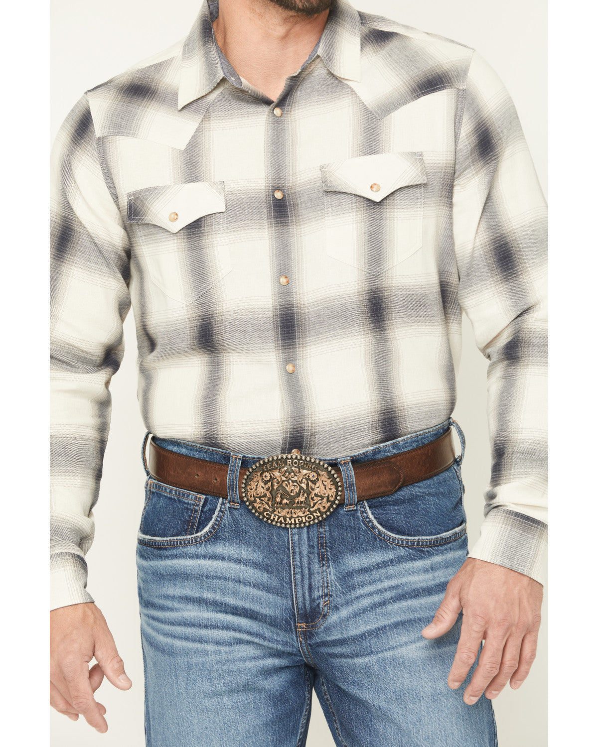 Men's Ruddiman Plaid Print Long Sleeve Snap Western Shirt - | Cody James Clothing