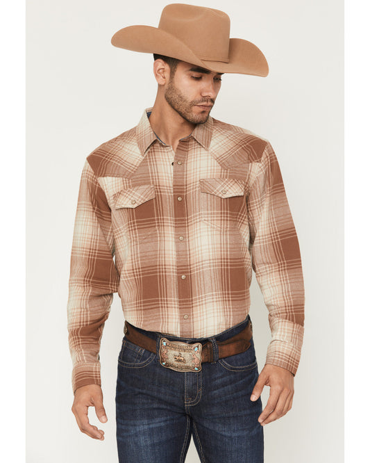 Men's Smoke Mountain Plaid Print Long Sleeve Snap Flannel S | Cody James Clothing|Sale