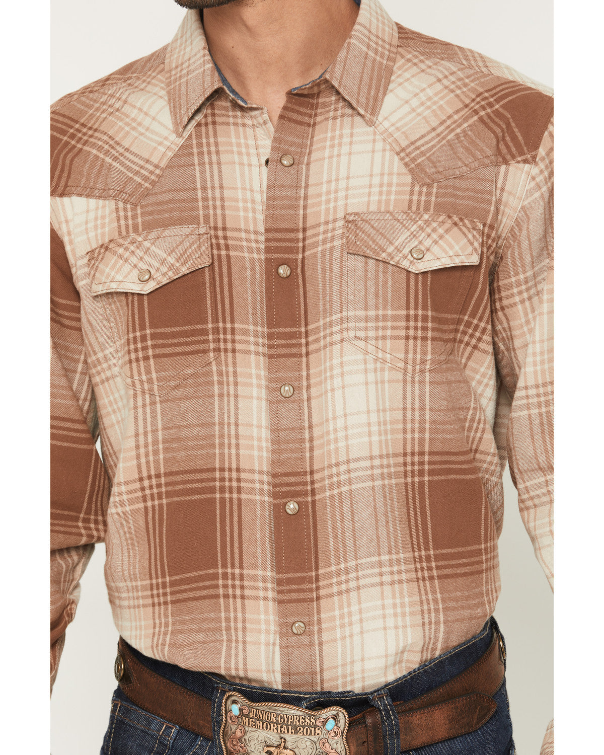 Men's Smoke Mountain Plaid Print Long Sleeve Snap Flannel S | Cody James Clothing|Sale