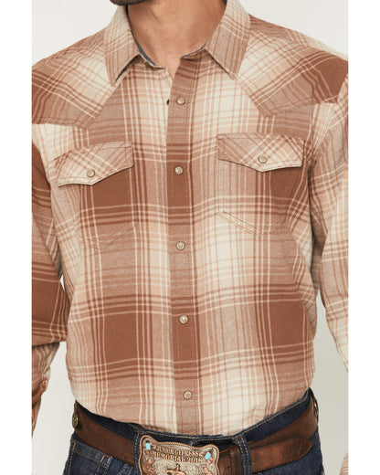 Men's Smoke Mountain Plaid Print Long Sleeve Snap Flannel S | Cody James Clothing|Sale