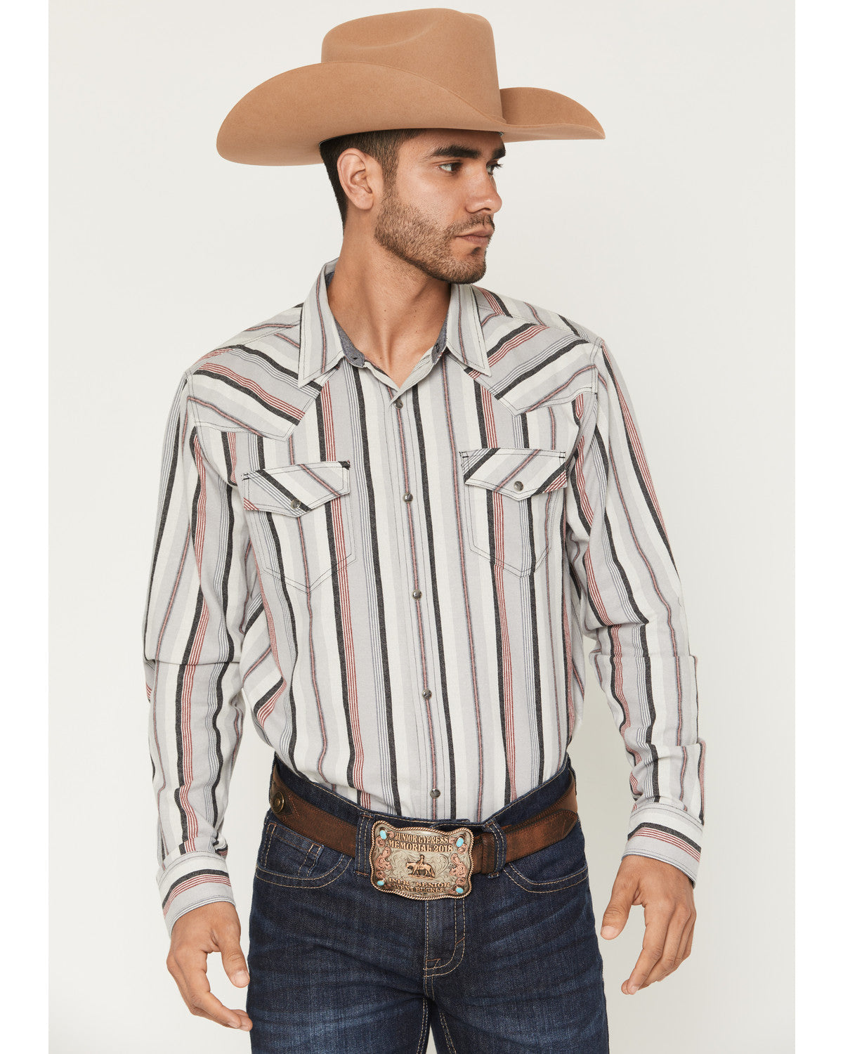 Men's Saddle Ridge Striped Print Long Sleeve Snap Western S | Cody James Clothing|Sale