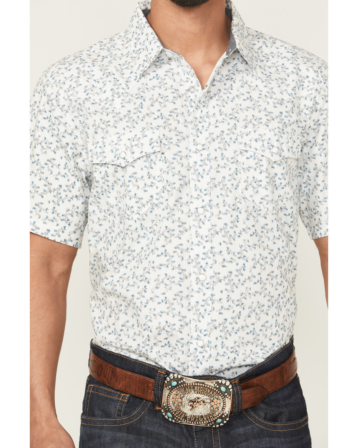 Rodeo Drive Floral Print Short Sleeve Snap Western Shirt - | Cody James Clothing