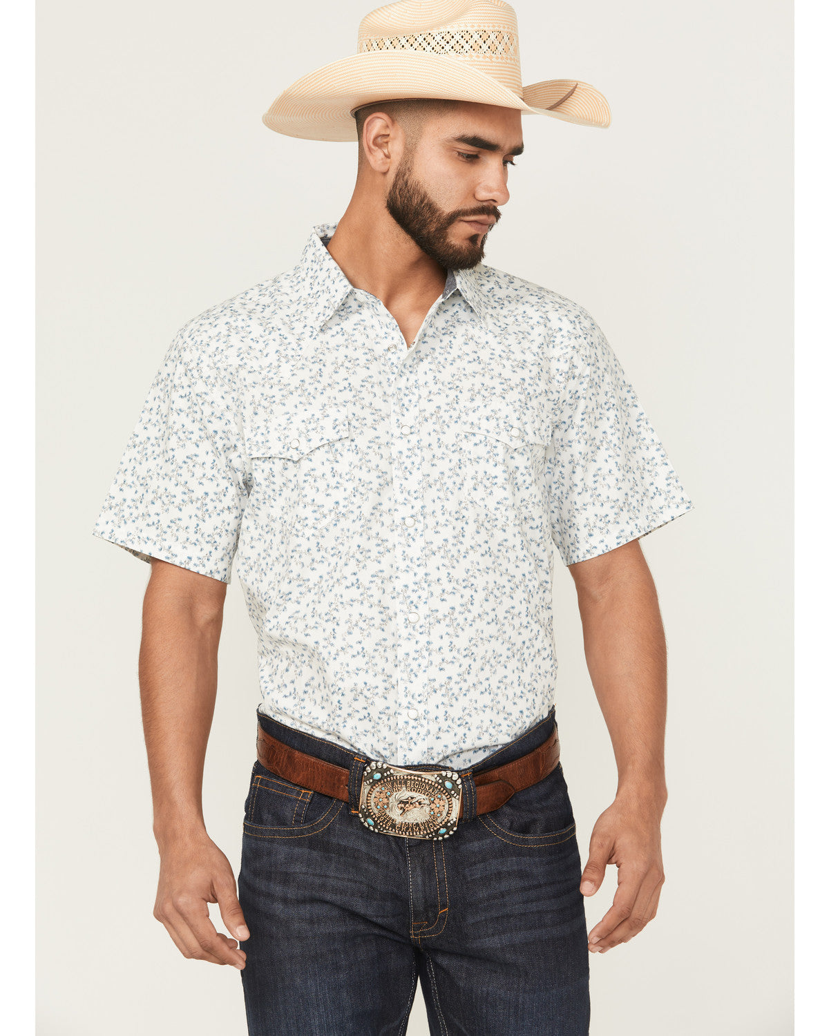 Rodeo Drive Floral Print Short Sleeve Snap Western Shirt | Cody James Clothing