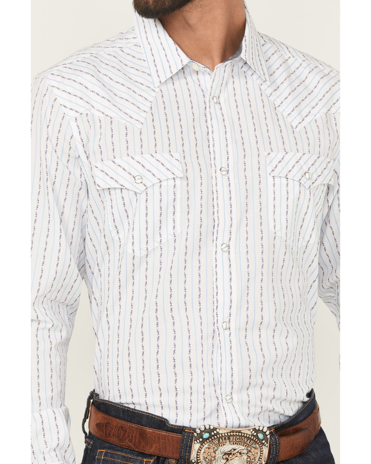 Men's Wild West Striped Long Sleeve Snap Western Shirt | Cody James Clothing
