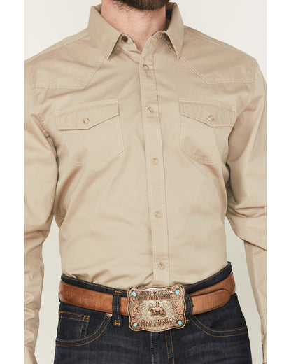 Men's Solid Treadstone Long Sleeve Pearl Snap Western Shirt | Cody James Clothing