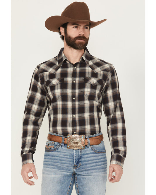 Men's Cowboy Code Plaid Print Long Sleeve Snap Western Shir | Cody James Clothing