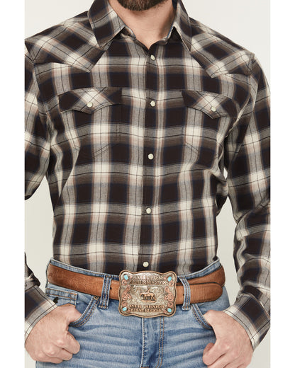 Men's Cowboy Code Plaid Print Long Sleeve Snap Western Shir | Cody James Clothing