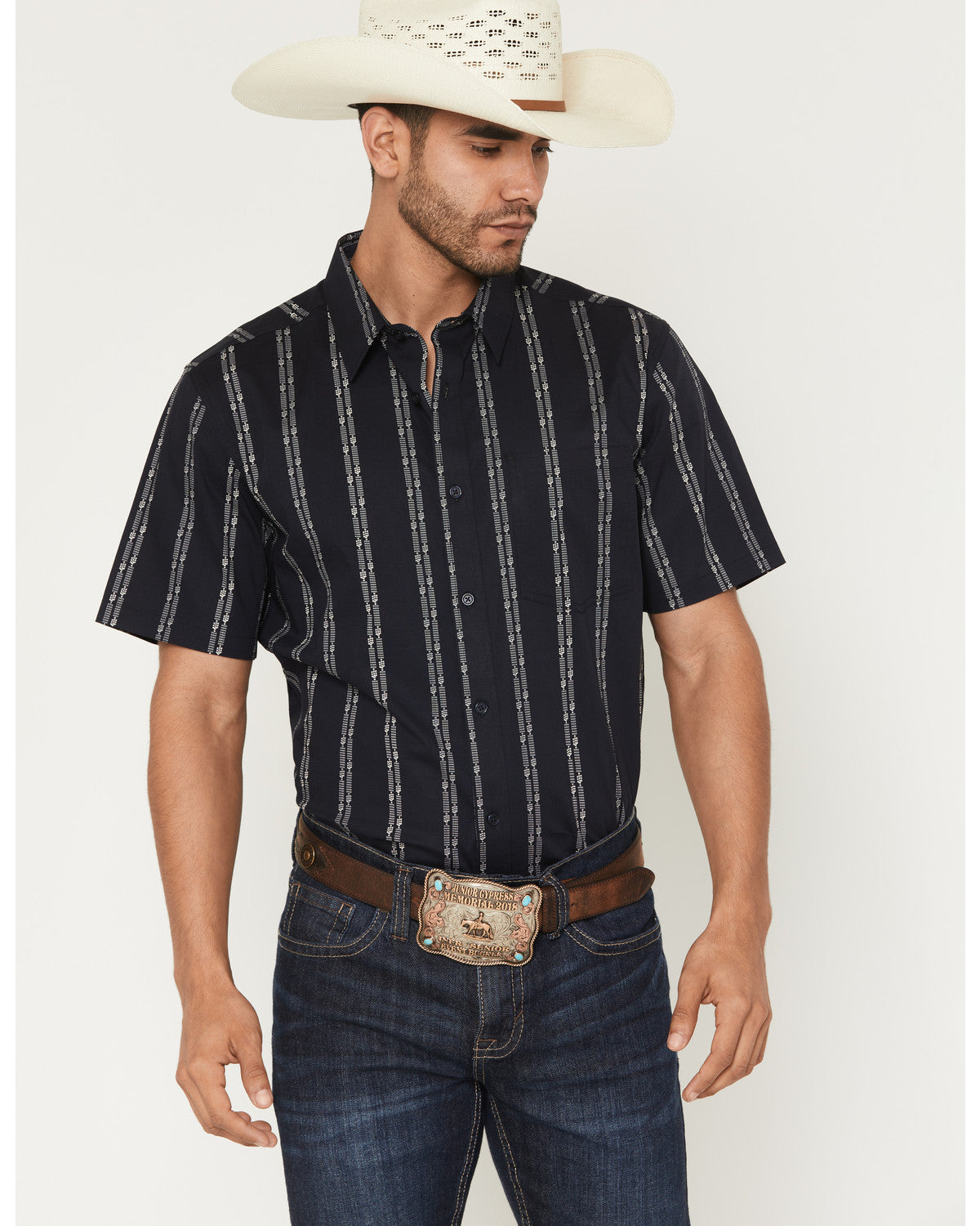 Men's Colorado Ridge Striped Short Sleeve Button-Down Stret | Cody James Clothing