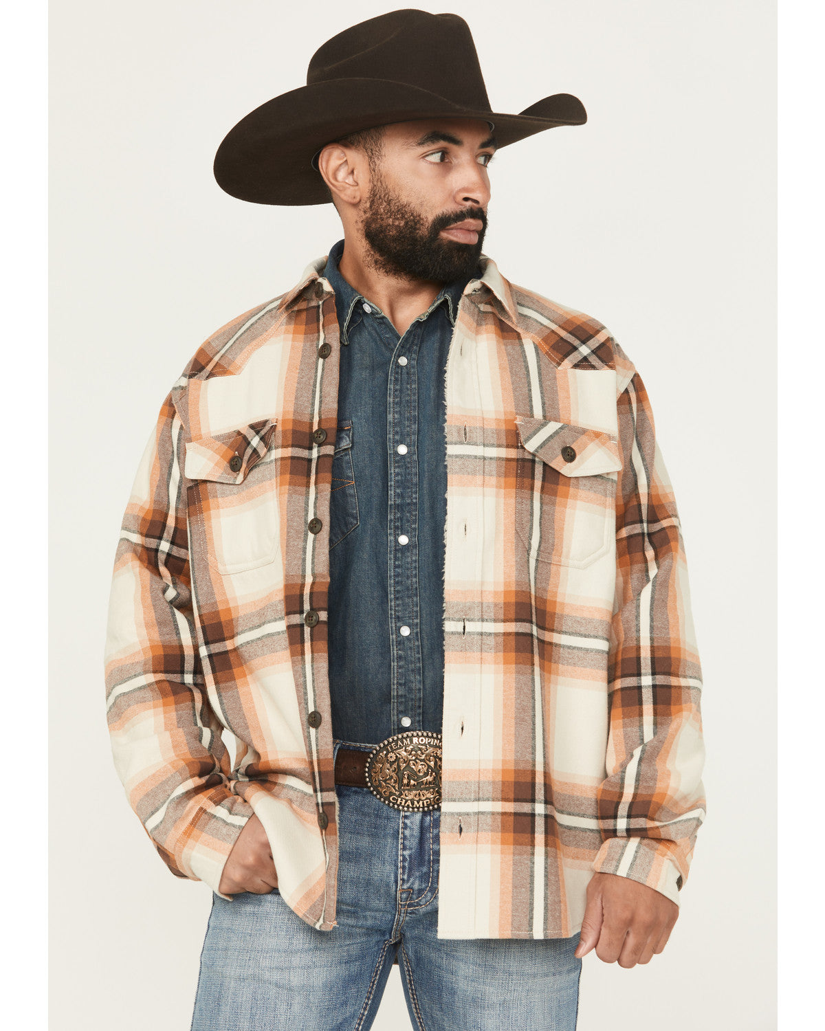 Men's Grant Plaid Print Long Sleeve Sherpa Lined Button-Dow | Cody James Clothing|Sale