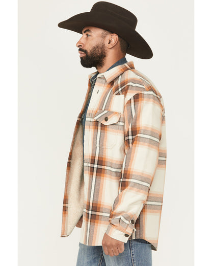 Men's Grant Plaid Print Long Sleeve Sherpa Lined Button-Dow | Cody James Clothing|Sale