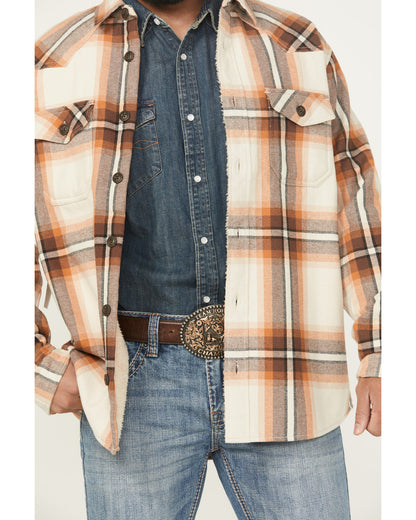 Men's Grant Plaid Print Long Sleeve Sherpa Lined Button-Dow | Cody James Clothing|Sale