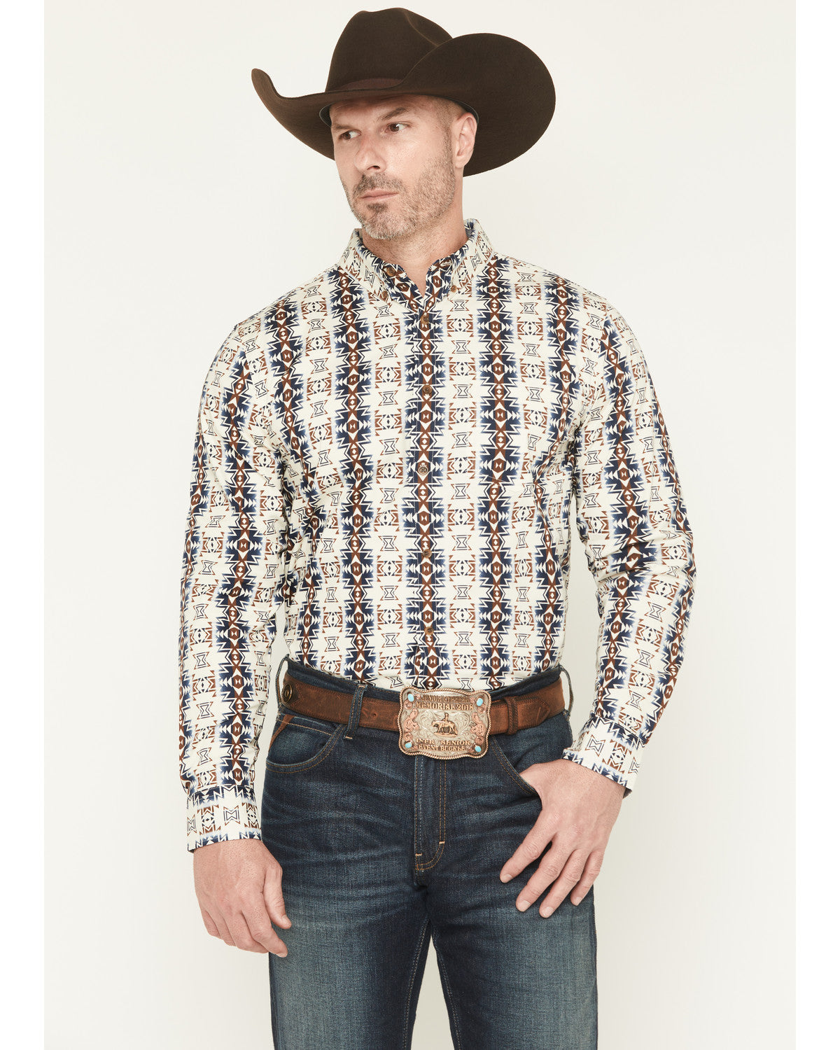 Men's Wild Prairie Southwestern Print Long Sleeve Button-Do | Cody James Clothing|Boys