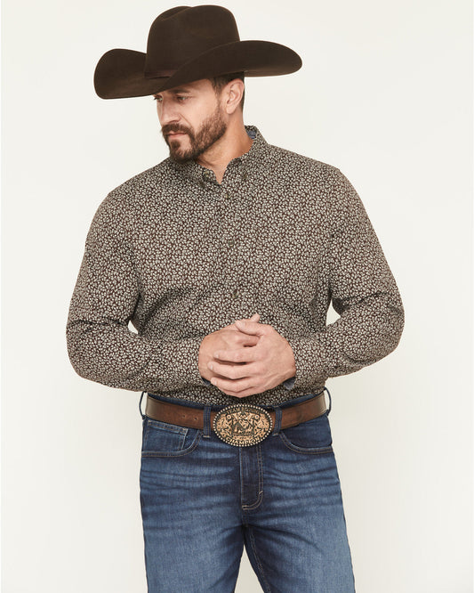 Men's Denali Ridge Micro Floral Print Long Sleeve Snap West | Cody James Clothing