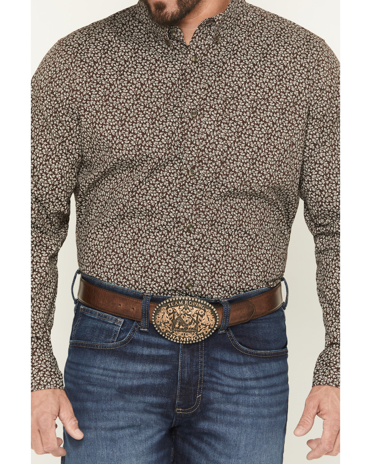 Men's Denali Ridge Micro Floral Print Long Sleeve Snap West | Cody James Clothing