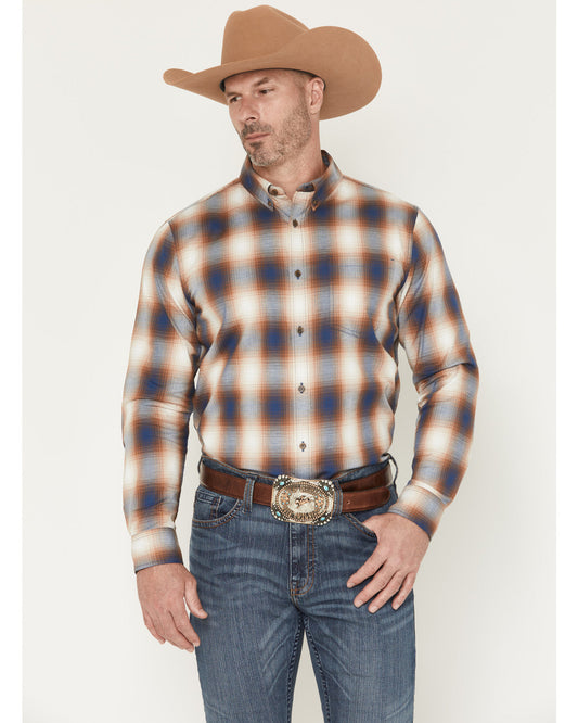 Men's Warner Plaid Print Long Sleeve Button-Down Stretch We | Cody James Clothing