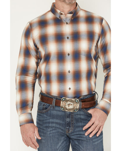 Men's Warner Plaid Print Long Sleeve Button-Down Stretch We | Cody James Clothing