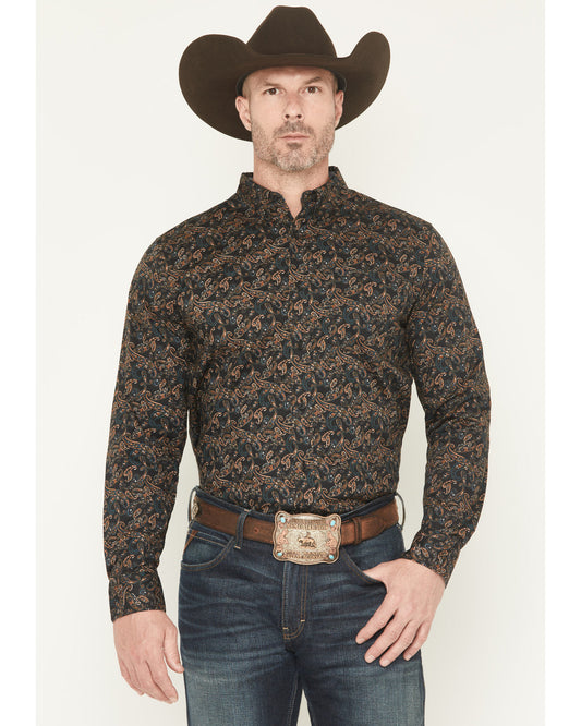 Men's Cumberland Paisley Print Long Sleeve Button-Down Stre | Cody James Clothing