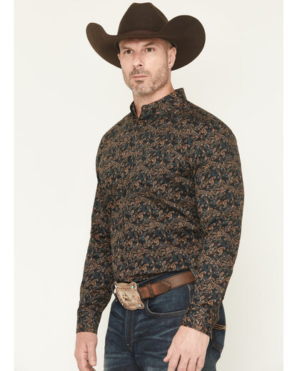 Men's Cumberland Paisley Print Long Sleeve Button-Down Stre | Cody James Clothing