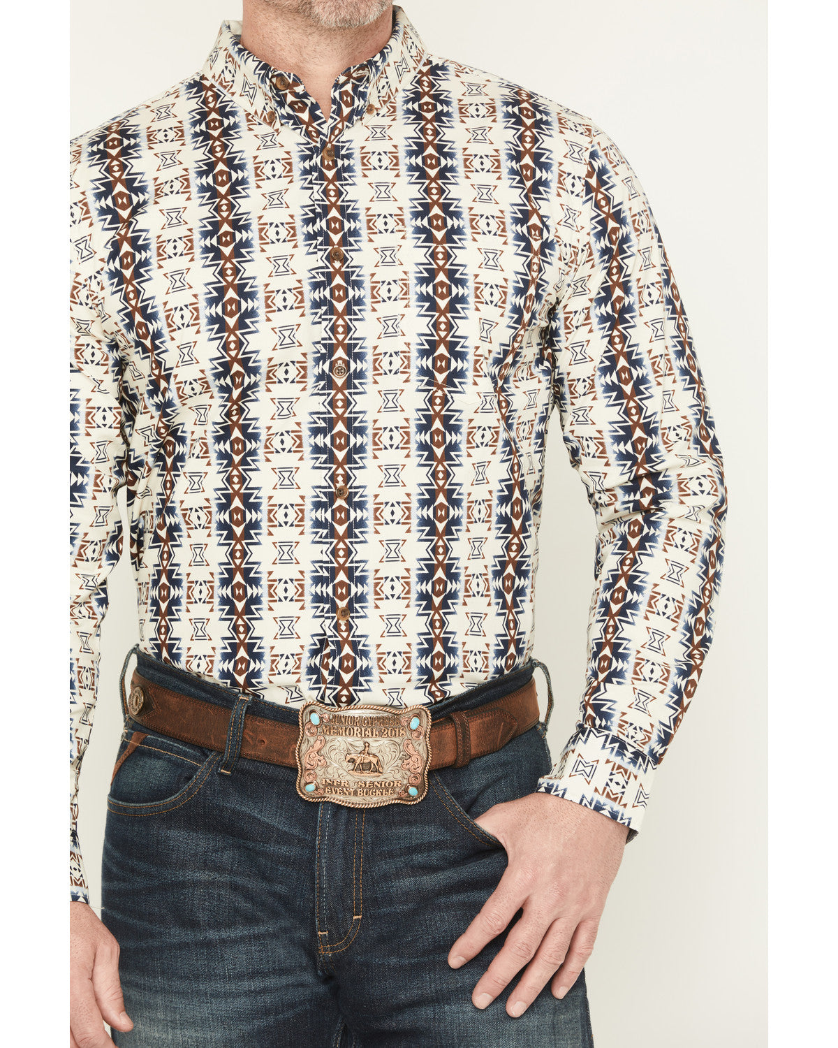 Men's Wild Prairie Southwestern Print Long Sleeve Button-Do | Cody James Clothing