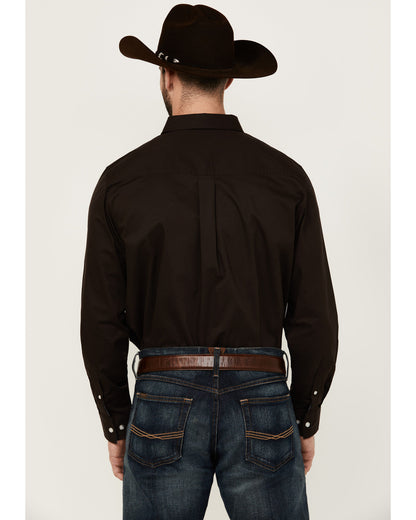 Men's Basic Solid Long Sleeve Button-Down Stretch Western S | Cody James Clothing
