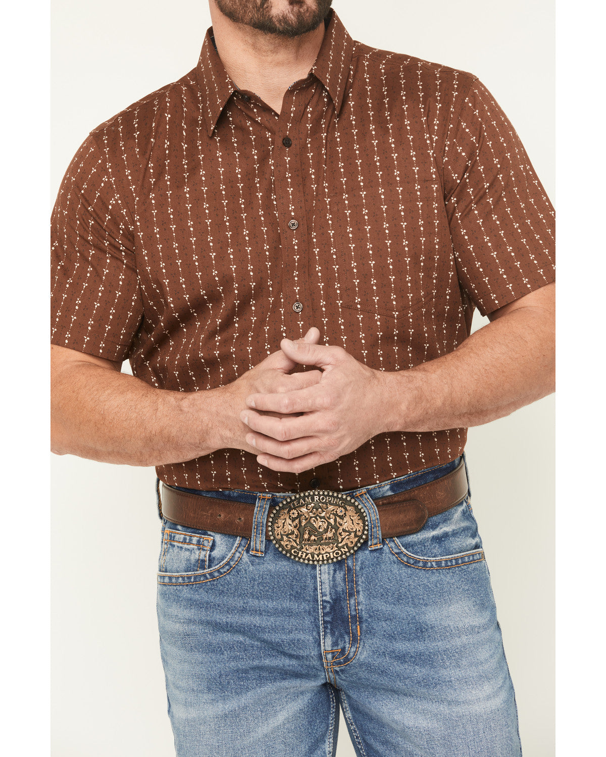 Men's Westward Floral Striped Short Sleeve Button-Down Stre | Cody James Clothing