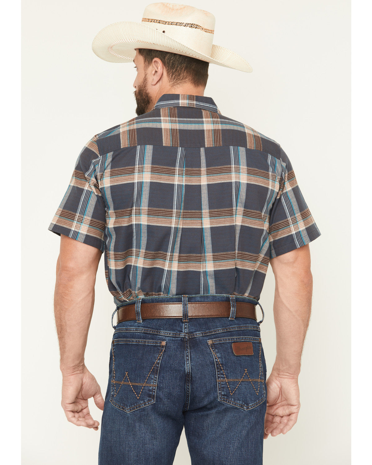 Men's High Plains Ranch Plaid Print Short Sleeve Button-Dow | Cody James Clothing