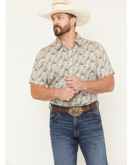 Men's Mustang Mode Paisley Print Short Sleeve Button-Down S | Cody James Clothing