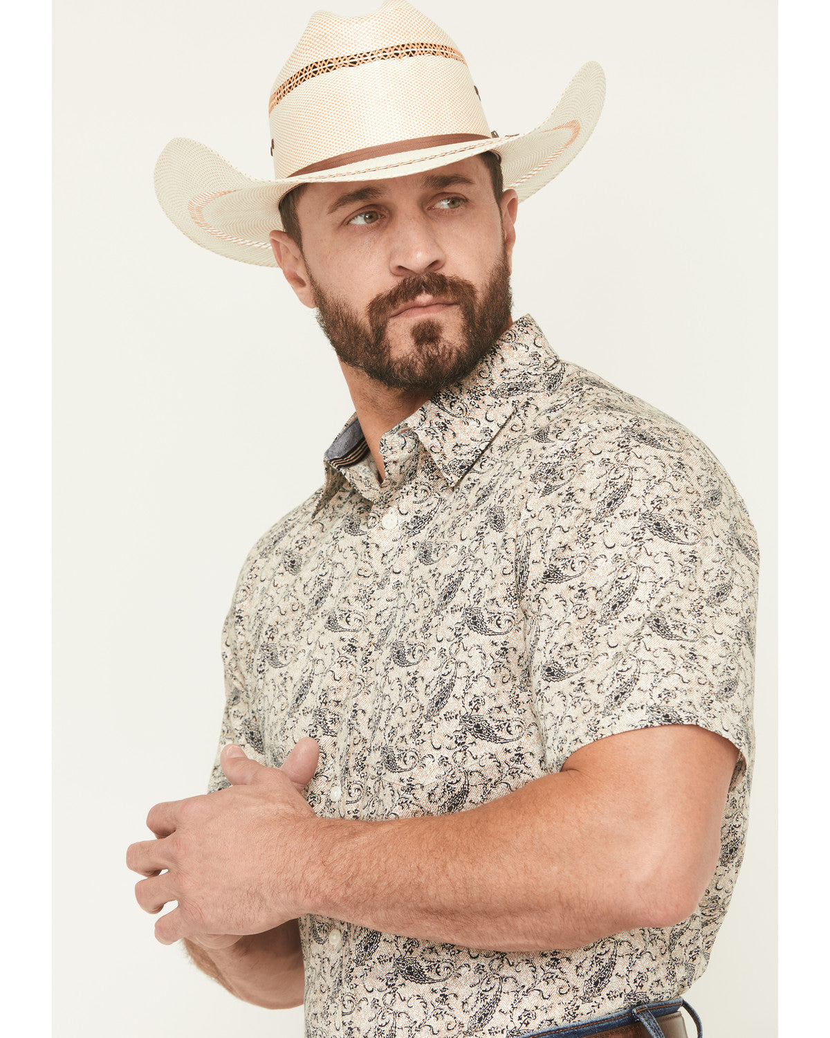 Men's Mustang Mode Paisley Print Short Sleeve Button-Down S | Cody James Clothing