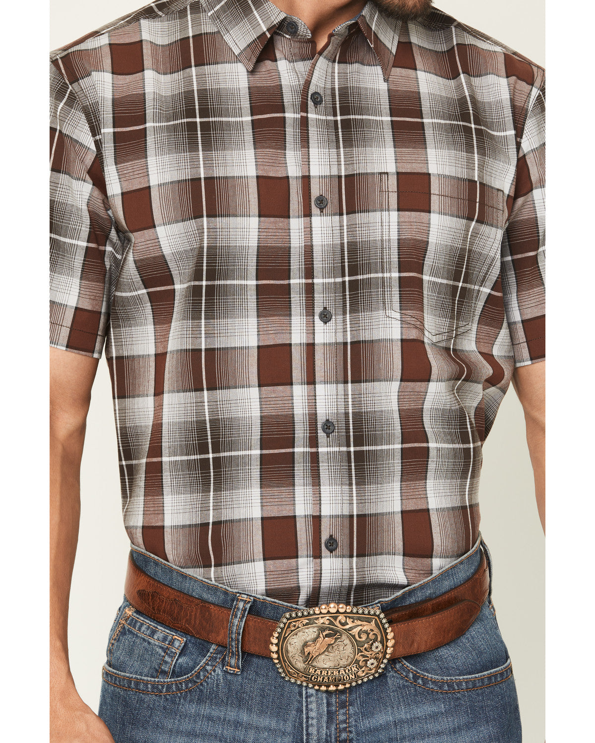 Men's Urban Rodeo Plaid Print Short Sleeve Button-Down West | Cody James Clothing