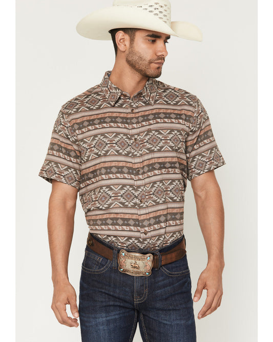 Men's Captain Southwestern Print Short Sleeve Button-Down S | Cody James Clothing
