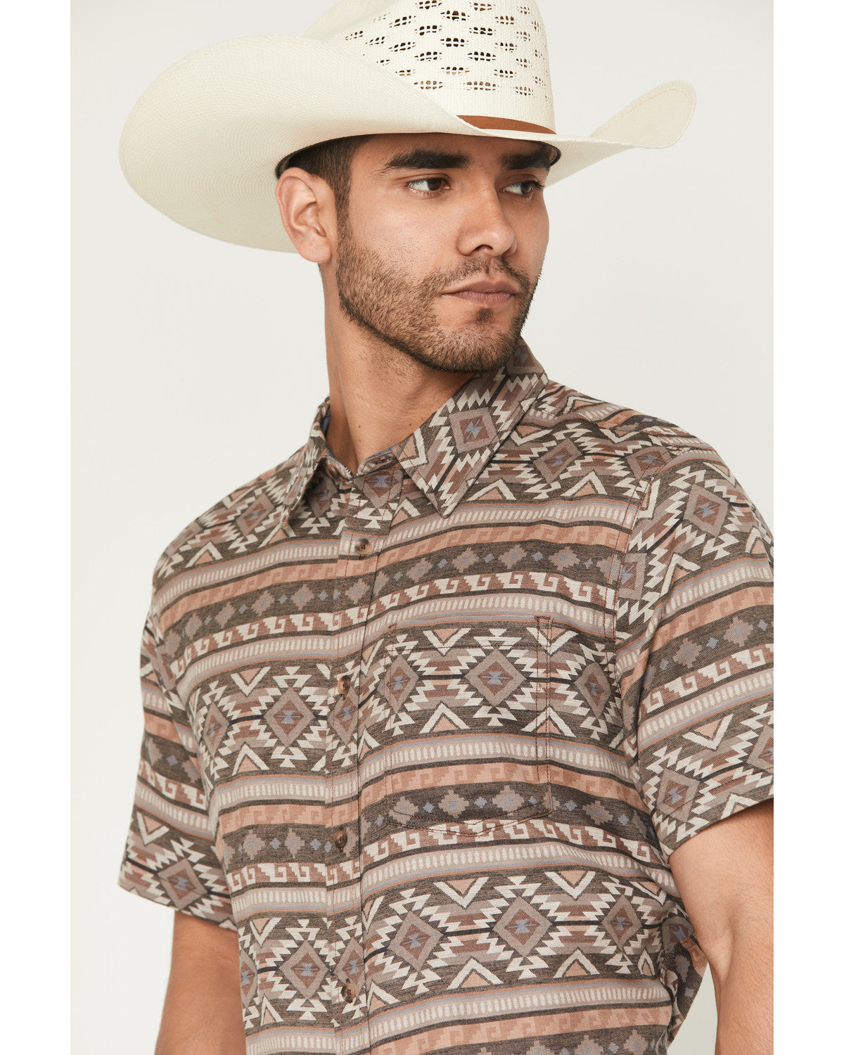 Men's Captain Southwestern Print Short Sleeve Button-Down S | Cody James Clothing