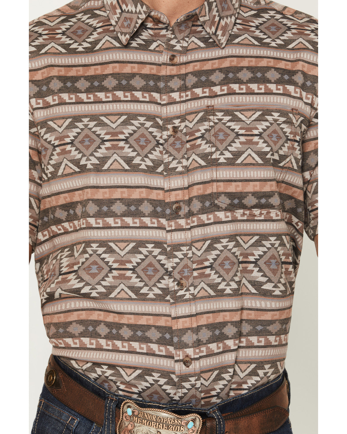 Men's Captain Southwestern Print Short Sleeve Button-Down S | Cody James Clothing