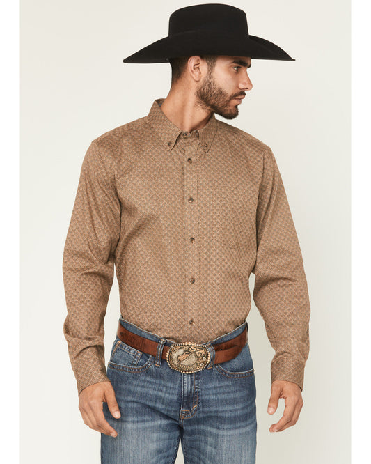 Men's Big Deal Geo Print Long Sleeve Button-Down Stretch We | Cody James Clothing