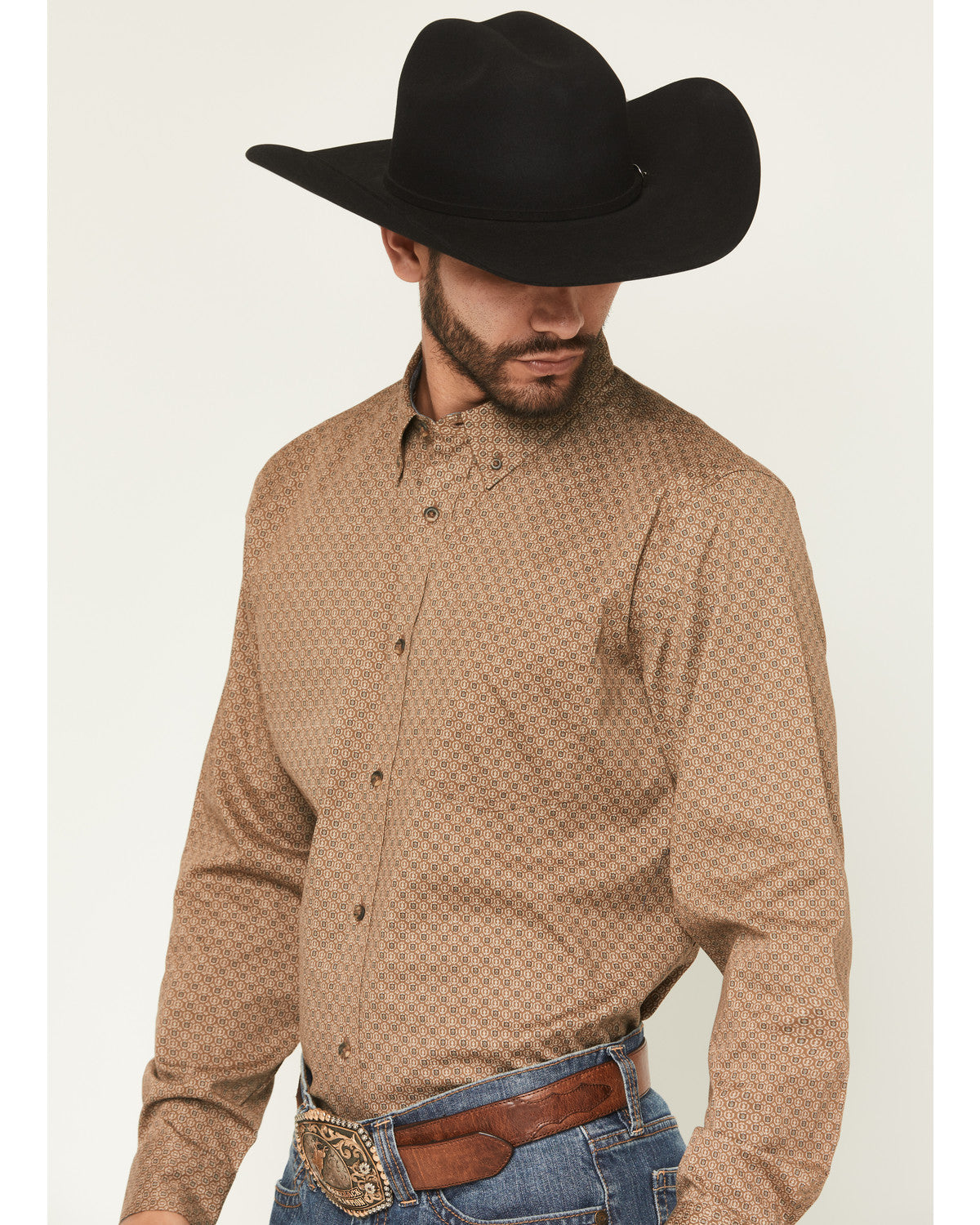 Men's Big Deal Geo Print Long Sleeve Button-Down Stretch We | Cody James Clothing