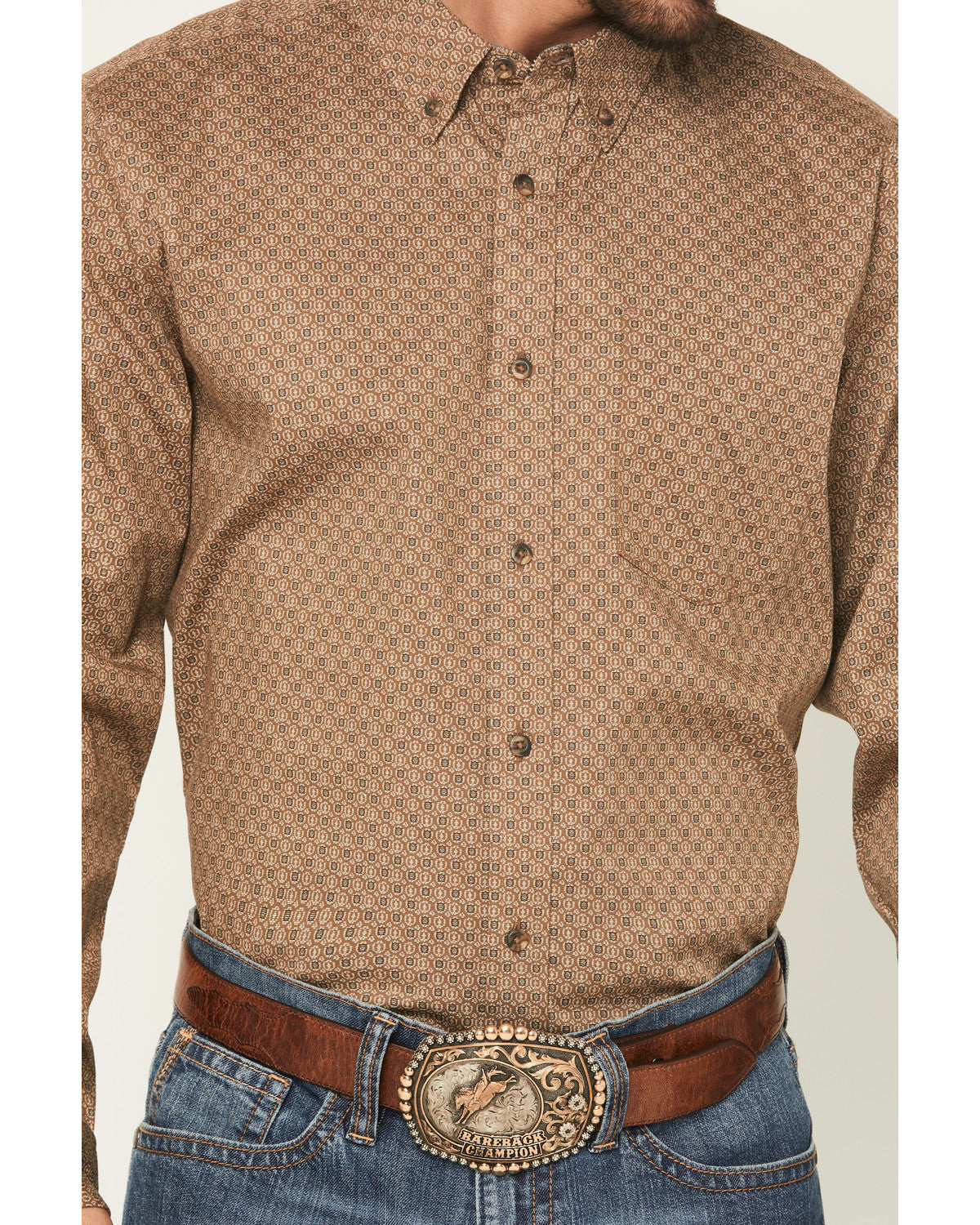 Men's Big Deal Geo Print Long Sleeve Button-Down Stretch We | Cody James Clothing