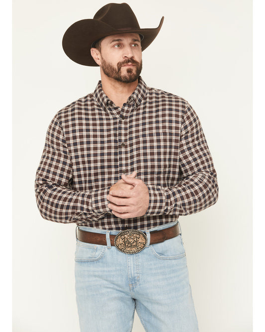Men's Rodeo Ridge Plaid Print Long Sleeve Button-Down Stret | Cody James Clothing